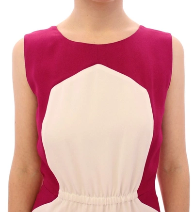 Cote Co|te Chic Pink & White Shift Women's Dress In White