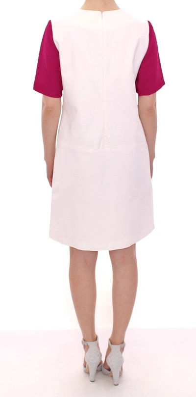 Cote Co|te Chic White And Pink Shift Robot Women's Dress In White
