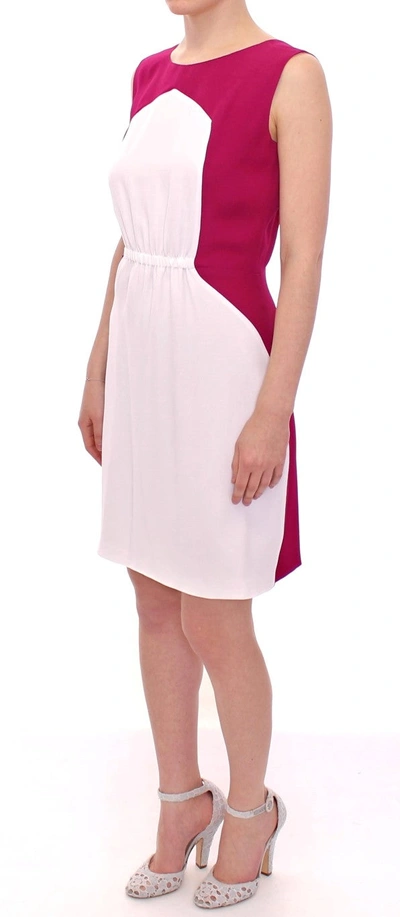 Cote Co|te Chic Pink & White Shift Women's Dress In White