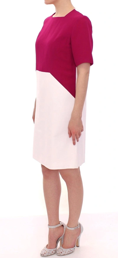 Cote Co|te Chic White And Pink Shift Robot Women's Dress In White