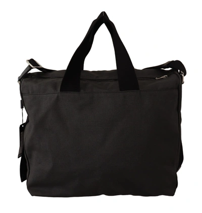 Dolce & Gabbana Elegant Men's Denim & Leather Messenger Men's Bag In Black