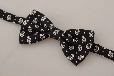 Shop Dolce & Gabbana Elegant Black Silk Bow Men's Tie