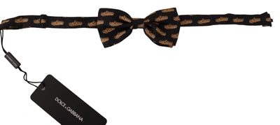Shop Dolce & Gabbana Black Orange Car Print Silk Bow Men's Tie