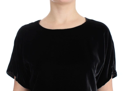 Shop Dolce & Gabbana Enchanting Velvet Short Sleeve Women's Top In Black