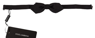 Shop Dolce & Gabbana Exquisite Silk Polka Dot Bow Men's Tie In Black