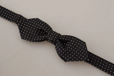 Shop Dolce & Gabbana Exquisite Silk Polka Dot Bow Men's Tie In Black