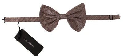 Dolce & Gabbana Gray Fantasy Print Adjustable Neck Papillon Bow Tie In Gray