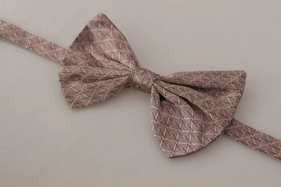 Dolce & Gabbana Gray Fantasy Print Adjustable Neck Papillon Bow Tie In Gray