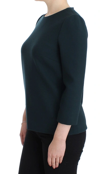 Dolce & Gabbana Enchanted Sicily Green Wool Silk Blend Blouse In Green