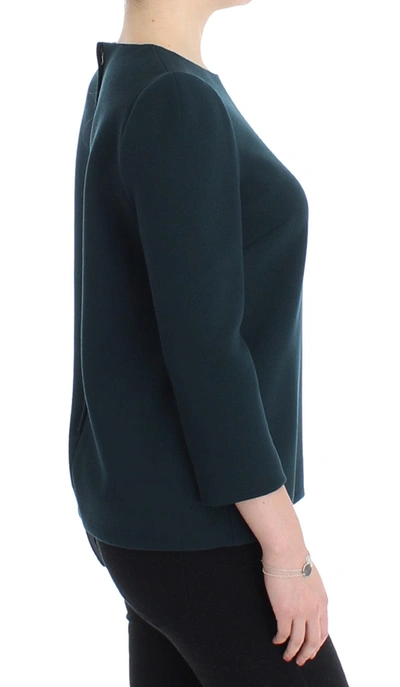 Dolce & Gabbana Enchanted Sicily Green Wool Silk Blend Blouse In Green