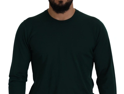 Shop Dolce & Gabbana Elegant Green Crewneck Cashmere Men's Sweater