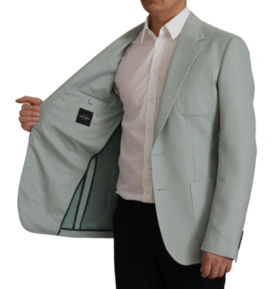 Dolce & Gabbana Light Green Cashmere Silk Blazer In Green