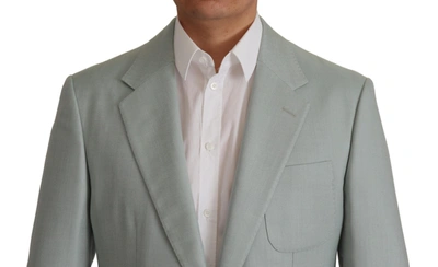 Shop Dolce & Gabbana Elegant Slim Fit Cashmere Silk Blazer Men's Jacket In Green