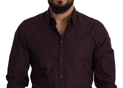 Shop Dolce & Gabbana Regal Purple Slim Fit Dress Men's Shirt