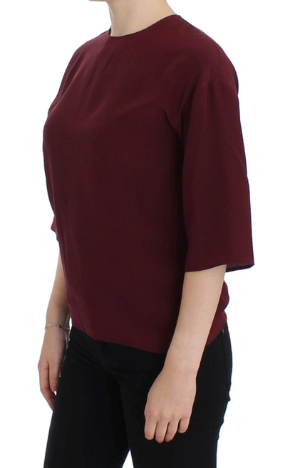 Dolce & Gabbana Enchanted Sicilian Silk Top In Red