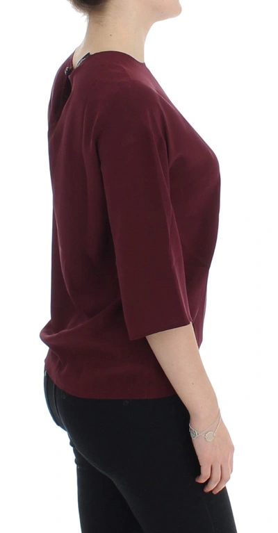 Dolce & Gabbana Enchanted Sicilian Silk Top In Red