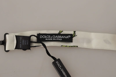 Shop Dolce & Gabbana Elegant White Silk Patterned Bow Men's Tie