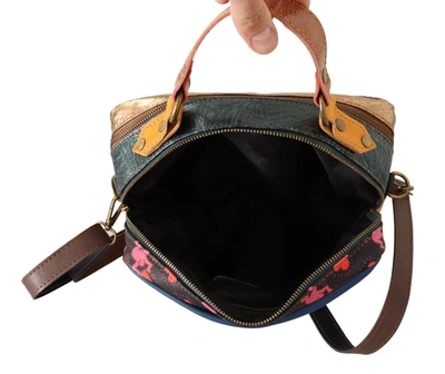 Shop Ebarrito Multicolor Leather Shoulder Bag With Gold Women's Details