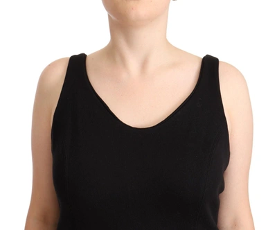 Ermanno Scervino Erno Scervino Black Cotton Sleevelesss Tank Casual Top In Black