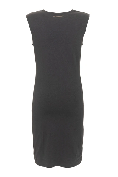 Shop Imperfect Elegant Black Cotton Blend Women's Dress