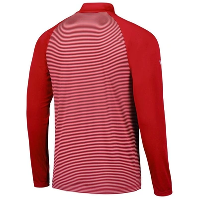 Shop Levelwear Red St. Louis Cardinals Charter Striped Raglan Quarter-zip Top