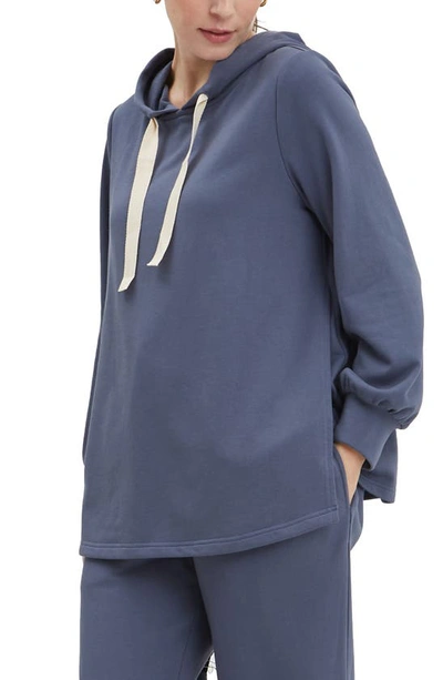 Shop Nom Maternity Crosby French Terry Maternity/nursing Hoodie In Slate