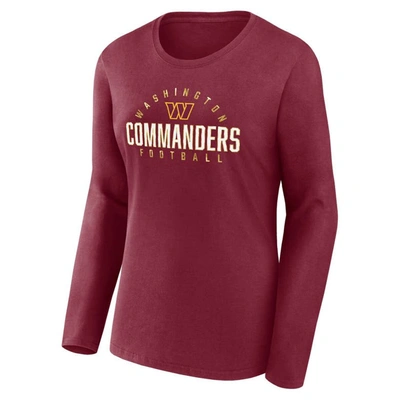Shop Fanatics Branded Burgundy Washington Commanders Plus Size Foiled Play Long Sleeve T-shirt