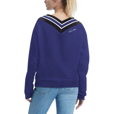 Shop Tommy Hilfiger Purple Baltimore Ravens Heidi Raglan V-neck Sweater