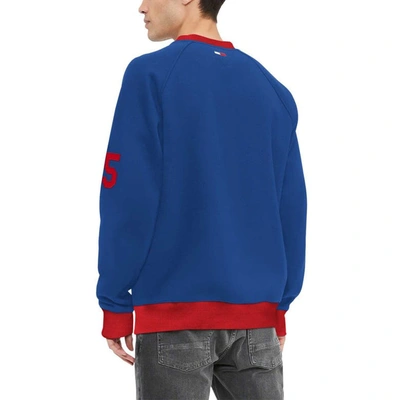 Shop Tommy Hilfiger Royal New York Giants Reese Raglan Tri-blend Pullover Sweatshirt