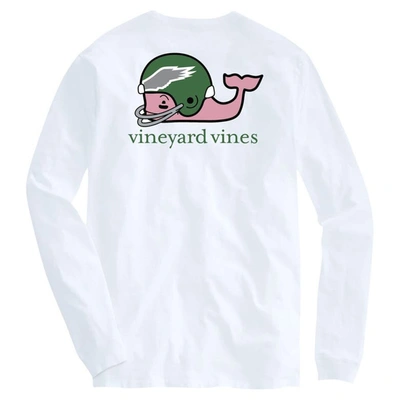 Shop Vineyard Vines White Philadelphia Eagles Gridiron Classics Throwback Helmet Long Sleeve T-shirt