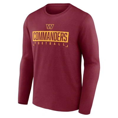 Shop Fanatics Branded Burgundy Washington Commanders Big & Tall Wordmark Long Sleeve T-shirt