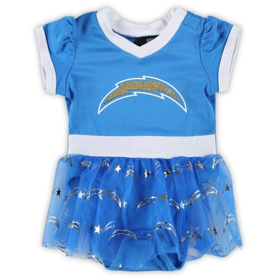 Shop Jerry Leigh Girls Infant Powder Blue Los Angeles Chargers Tailgate Game Day Bodysuit With Tutu, Headband & Leggi