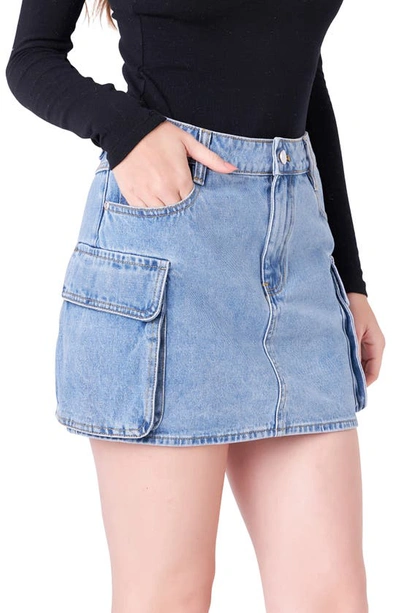 Shop English Factory Denim Cargo Miniskirt