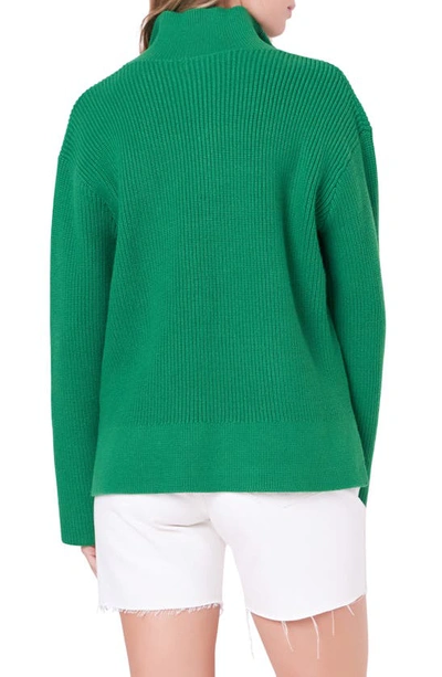 English Factory Women's Zip Collared Sweater In Green