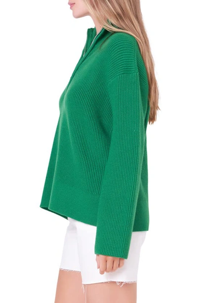 English Factory Women's Zip Collared Sweater In Green