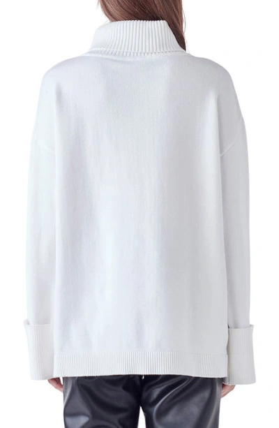 Shop English Factory Oversize Turtleneck Sweater In Ivory