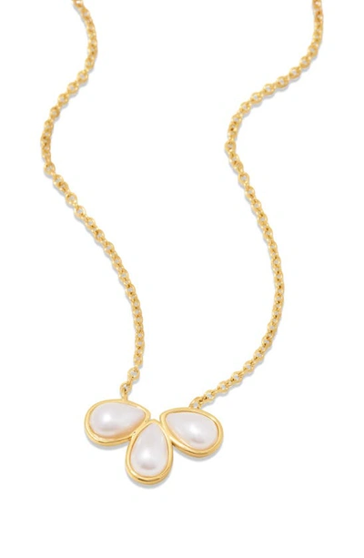 Shop Brook & York Sandy Imitation Pearl Pendant Necklace In Gold
