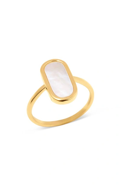 Shop Brook & York Fauna Mother Of Pearl Ring In Gold