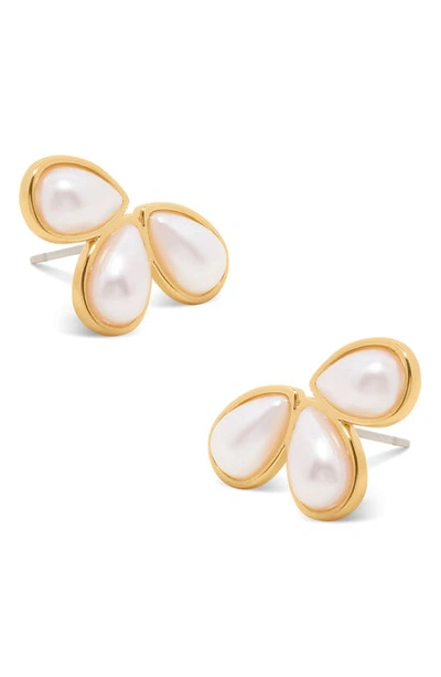 Shop Brook & York Sandy Imitation Pearl Stud Earrings In Gold