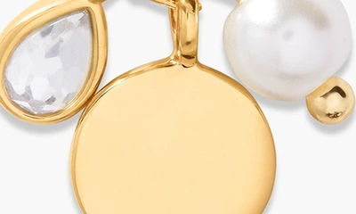 Brook & York Brook And York Cecilia Crystal & Imitation Pearl Charm Pendant Necklace In Gold