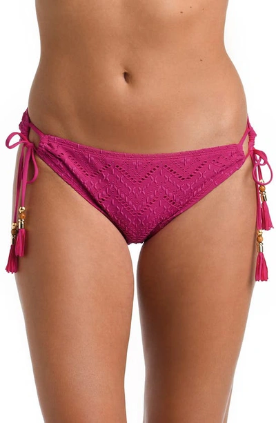 Shop La Blanca Salt Side Tie Hipster Bikini Bottoms In Magenta