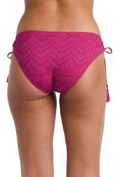 La Blanca Salt Side Tie Hipster Bikini Bottoms In Magenta