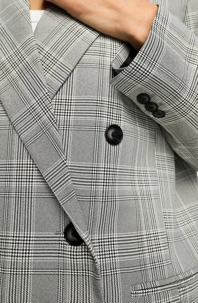 Shop Asos Design Oversize Plaid Blazer In Grey