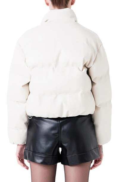 Shop Grey Lab Crop Puffer Jacket In Cream