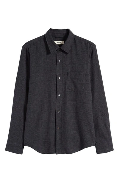 Shop Buck Mason Pacific Cotton Flannel Shirt In Heather Charcoal Glen Plaid