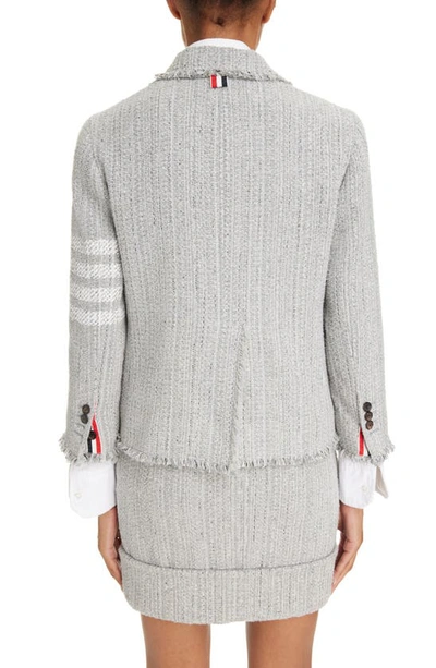 Thom Browne 4 Bar-stripe Tweed Jacket In Medium Grey