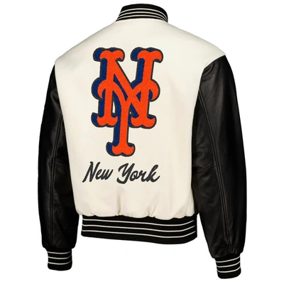 Shop Pleasures White New York Mets Full-snap Varsity Jacket