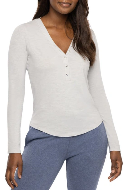 Shop Travis Mathew Cloud Stretch Modal & Cotton Henley In Light Grey