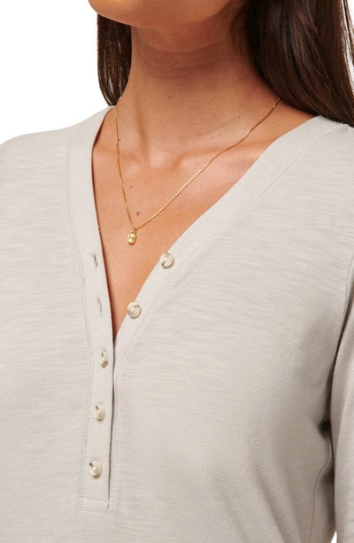 Travis Mathew Travismathew Cloud Stretch Modal & Cotton Henley In Light Grey