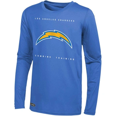 Shop Outerstuff Powder Blue Los Angeles Chargers Side Drill Long Sleeve T-shirt